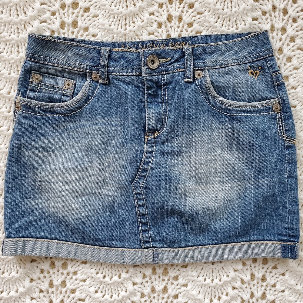 Justice Girls Denim Skirt Size 14R